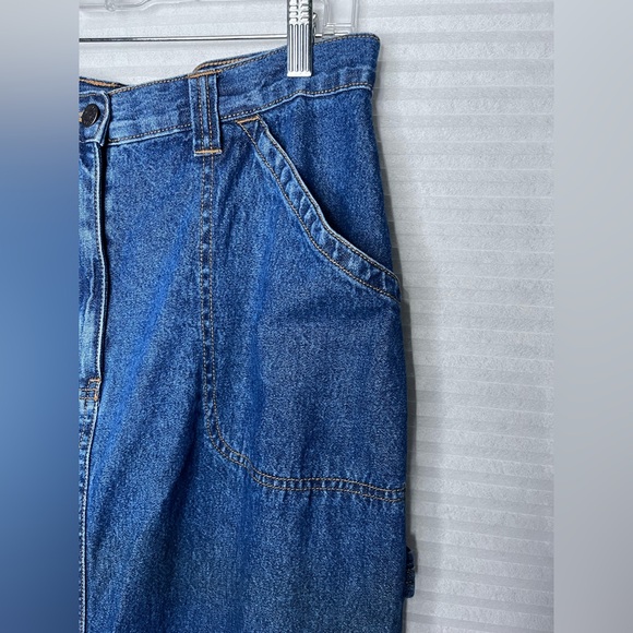 Vintage Bill Blass Long Denim Dark Blue Jean Skirt Size 10 Cotton Boho Western - Picture 4 of 11